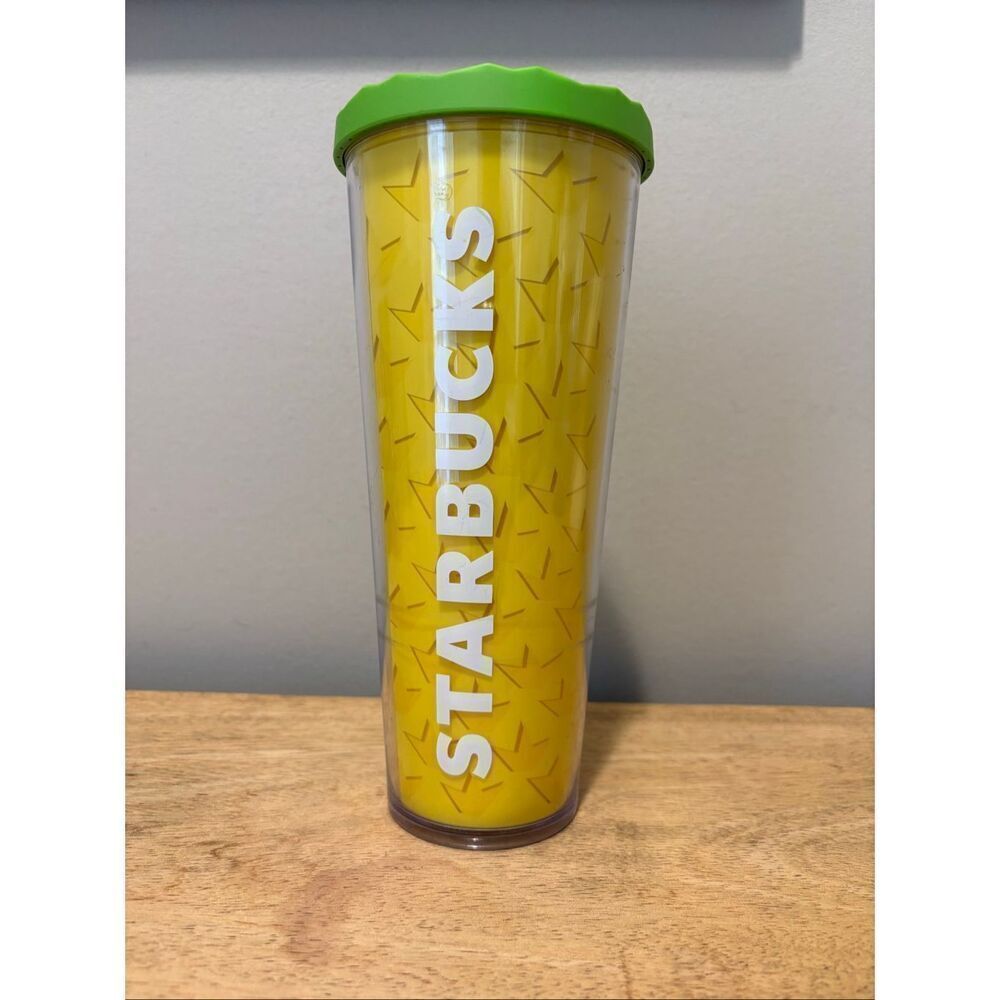 🐿️ Starbucks 2014 Pineapple Tumbler 24 oz - Travel Cup - Venti Cold Cup No Straw